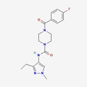 N-(3-ethyl-1-methylpyrazol-4-yl)-4-(4-fluorobenzoyl)piperazine-1-carboxamide