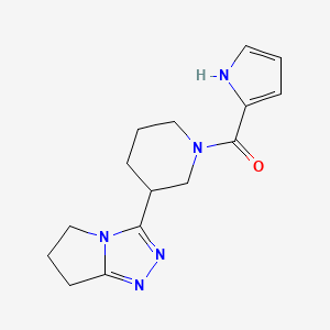 molecular formula C15H19N5O B6963483 [3-(6,7-dihydro-5H-pyrrolo[2,1-c][1,2,4]triazol-3-yl)piperidin-1-yl]-(1H-pyrrol-2-yl)methanone 