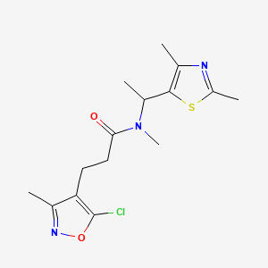 3-(5-chloro-3-methyl-1,2-oxazol-4-yl)-N-[1-(2,4-dimethyl-1,3-thiazol-5-yl)ethyl]-N-methylpropanamide