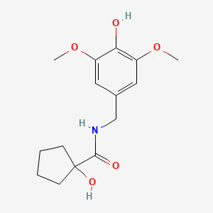 1-hydroxy-N-[(4-hydroxy-3,5-dimethoxyphenyl)methyl]cyclopentane-1-carboxamide