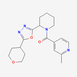 (2-Methylpyridin-4-yl)-[2-[5-(oxan-4-yl)-1,3,4-oxadiazol-2-yl]piperidin-1-yl]methanone