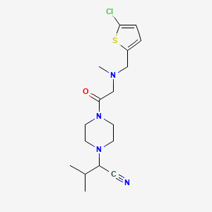 2-[4-[2-[(5-Chlorothiophen-2-yl)methyl-methylamino]acetyl]piperazin-1-yl]-3-methylbutanenitrile