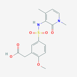 2-[5-[(1,4-Dimethyl-2-oxopyridin-3-yl)sulfamoyl]-2-methoxyphenyl]acetic acid