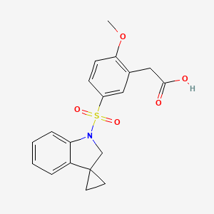 2-(2-methoxy-5-spiro[2H-indole-3,1'-cyclopropane]-1-ylsulfonylphenyl)acetic acid