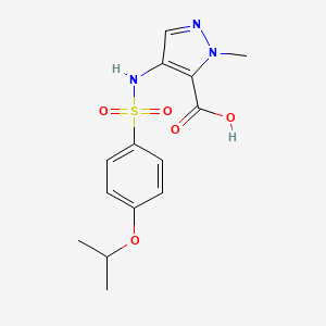 2-Methyl-4-[(4-propan-2-yloxyphenyl)sulfonylamino]pyrazole-3-carboxylic acid