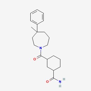 molecular formula C21H30N2O2 B6963623 3-(4-Methyl-4-phenylazepane-1-carbonyl)cyclohexane-1-carboxamide 