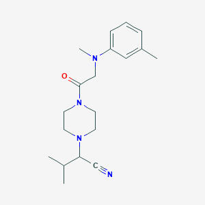 molecular formula C19H28N4O B6963641 2-[4-[2-(N,3-dimethylanilino)acetyl]piperazin-1-yl]-3-methylbutanenitrile 