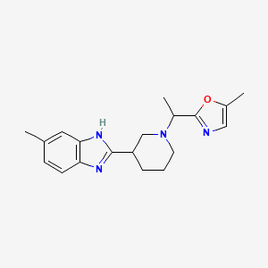 molecular formula C19H24N4O B6963670 5-methyl-2-[1-[3-(6-methyl-1H-benzimidazol-2-yl)piperidin-1-yl]ethyl]-1,3-oxazole 