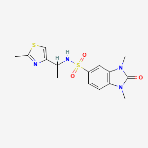 1,3-dimethyl-N-[1-(2-methyl-1,3-thiazol-4-yl)ethyl]-2-oxobenzimidazole-5-sulfonamide