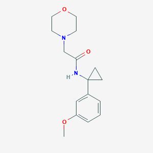 molecular formula C16H22N2O3 B6963695 N-[1-(3-methoxyphenyl)cyclopropyl]-2-morpholin-4-ylacetamide 