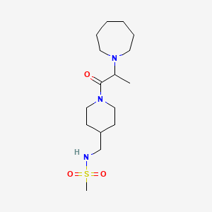 molecular formula C16H31N3O3S B6963708 N-[[1-[2-(azepan-1-yl)propanoyl]piperidin-4-yl]methyl]methanesulfonamide 