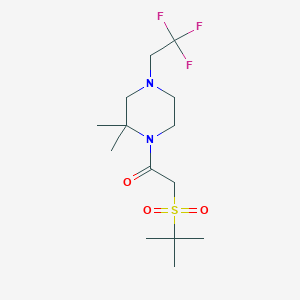 2-Tert-butylsulfonyl-1-[2,2-dimethyl-4-(2,2,2-trifluoroethyl)piperazin-1-yl]ethanone