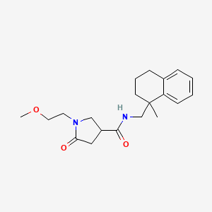 molecular formula C20H28N2O3 B6963733 1-(2-methoxyethyl)-N-[(1-methyl-3,4-dihydro-2H-naphthalen-1-yl)methyl]-5-oxopyrrolidine-3-carboxamide 