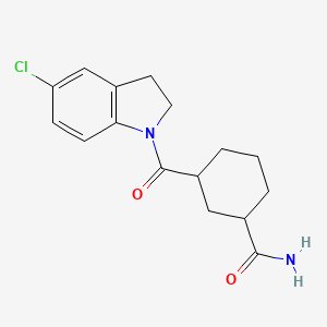 3-(5-Chloro-2,3-dihydroindole-1-carbonyl)cyclohexane-1-carboxamide