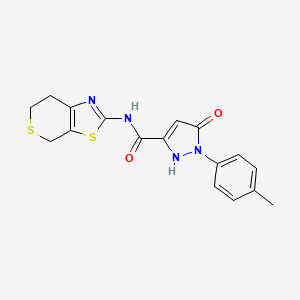 molecular formula C17H16N4O2S2 B6963799 N-(6,7-dihydro-4H-thiopyrano[4,3-d][1,3]thiazol-2-yl)-2-(4-methylphenyl)-3-oxo-1H-pyrazole-5-carboxamide 