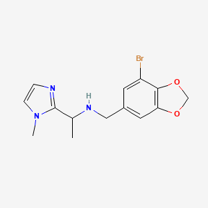 molecular formula C14H16BrN3O2 B6963829 N-[(7-bromo-1,3-benzodioxol-5-yl)methyl]-1-(1-methylimidazol-2-yl)ethanamine 