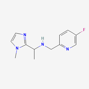 molecular formula C12H15FN4 B6963854 N-[(5-fluoropyridin-2-yl)methyl]-1-(1-methylimidazol-2-yl)ethanamine 