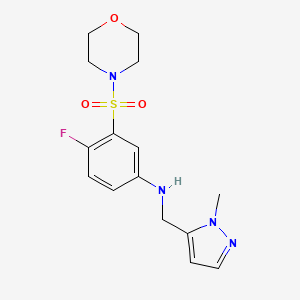 4-fluoro-N-[(2-methylpyrazol-3-yl)methyl]-3-morpholin-4-ylsulfonylaniline