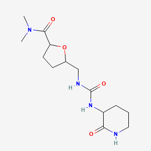 molecular formula C14H24N4O4 B6963879 N,N-dimethyl-5-[[(2-oxopiperidin-3-yl)carbamoylamino]methyl]oxolane-2-carboxamide 