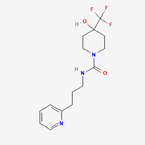 molecular formula C15H20F3N3O2 B6963887 4-hydroxy-N-(3-pyridin-2-ylpropyl)-4-(trifluoromethyl)piperidine-1-carboxamide 