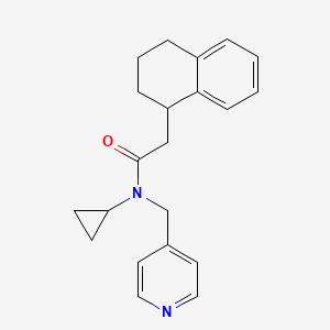 molecular formula C21H24N2O B6963889 N-cyclopropyl-N-(pyridin-4-ylmethyl)-2-(1,2,3,4-tetrahydronaphthalen-1-yl)acetamide 