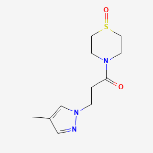 3-(4-Methylpyrazol-1-yl)-1-(1-oxo-1,4-thiazinan-4-yl)propan-1-one