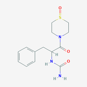 molecular formula C14H19N3O3S B6963902 [1-Oxo-1-(1-oxo-1,4-thiazinan-4-yl)-3-phenylpropan-2-yl]urea 