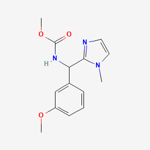 molecular formula C14H17N3O3 B6963939 methyl N-[(3-methoxyphenyl)-(1-methylimidazol-2-yl)methyl]carbamate 