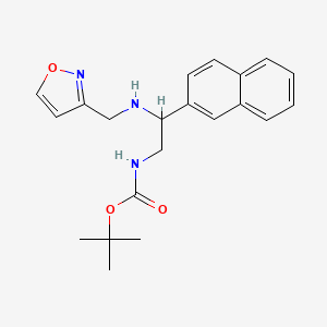 molecular formula C21H25N3O3 B6963959 tert-butyl N-[2-naphthalen-2-yl-2-(1,2-oxazol-3-ylmethylamino)ethyl]carbamate 