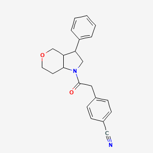 4-[2-oxo-2-(3-phenyl-3,3a,4,6,7,7a-hexahydro-2H-pyrano[4,3-b]pyrrol-1-yl)ethyl]benzonitrile