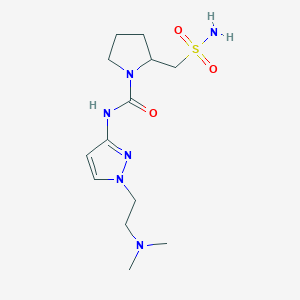 N-[1-[2-(dimethylamino)ethyl]pyrazol-3-yl]-2-(sulfamoylmethyl)pyrrolidine-1-carboxamide