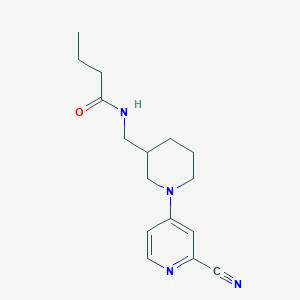 molecular formula C16H22N4O B6964006 N-[[1-(2-cyanopyridin-4-yl)piperidin-3-yl]methyl]butanamide 