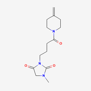 molecular formula C14H21N3O3 B6964010 1-Methyl-3-[4-(4-methylidenepiperidin-1-yl)-4-oxobutyl]imidazolidine-2,4-dione 