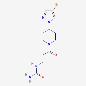 molecular formula C12H18BrN5O2 B6964022 [3-[4-(4-Bromopyrazol-1-yl)piperidin-1-yl]-3-oxopropyl]urea 