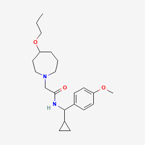 molecular formula C22H34N2O3 B6964028 N-[cyclopropyl-(4-methoxyphenyl)methyl]-2-(4-propoxyazepan-1-yl)acetamide 