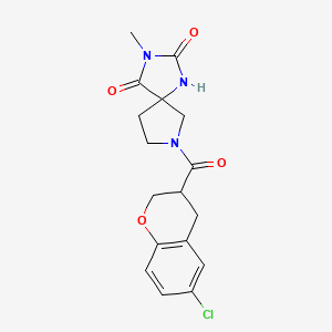 7-(6-chloro-3,4-dihydro-2H-chromene-3-carbonyl)-3-methyl-1,3,7-triazaspiro[4.4]nonane-2,4-dione