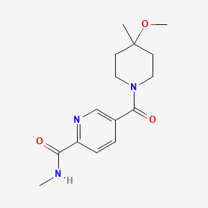 5-(4-methoxy-4-methylpiperidine-1-carbonyl)-N-methylpyridine-2-carboxamide