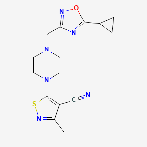 5-[4-[(5-Cyclopropyl-1,2,4-oxadiazol-3-yl)methyl]piperazin-1-yl]-3-methyl-1,2-thiazole-4-carbonitrile