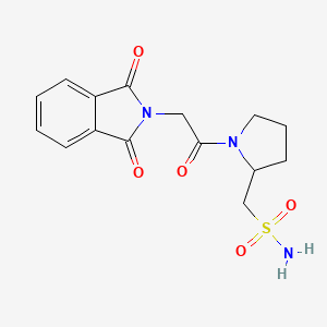 molecular formula C15H17N3O5S B6964089 [1-[2-(1,3-Dioxoisoindol-2-yl)acetyl]pyrrolidin-2-yl]methanesulfonamide 