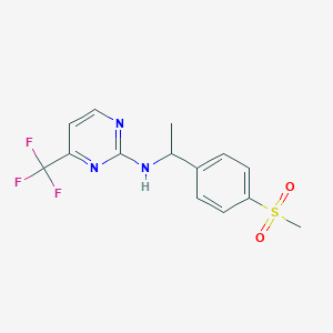 molecular formula C14H14F3N3O2S B6964108 N-[1-(4-methylsulfonylphenyl)ethyl]-4-(trifluoromethyl)pyrimidin-2-amine 