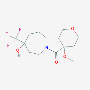 [4-Hydroxy-4-(trifluoromethyl)azepan-1-yl]-(4-methoxyoxan-4-yl)methanone