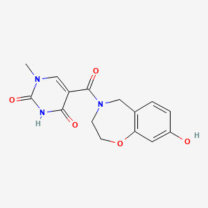 molecular formula C15H15N3O5 B6964199 5-(8-hydroxy-3,5-dihydro-2H-1,4-benzoxazepine-4-carbonyl)-1-methylpyrimidine-2,4-dione 