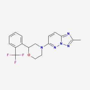 molecular formula C17H16F3N5O B6964205 4-(2-Methyl-[1,2,4]triazolo[1,5-b]pyridazin-6-yl)-2-[2-(trifluoromethyl)phenyl]morpholine 