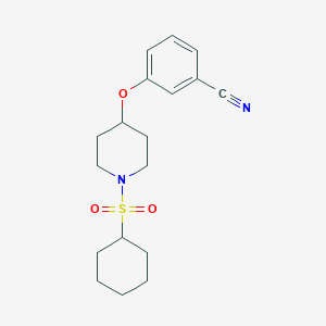 3-(1-Cyclohexylsulfonylpiperidin-4-yl)oxybenzonitrile