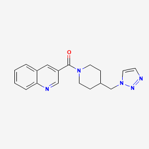 molecular formula C18H19N5O B6964253 Quinolin-3-yl-[4-(triazol-1-ylmethyl)piperidin-1-yl]methanone 