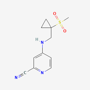 molecular formula C11H13N3O2S B6964265 4-[(1-Methylsulfonylcyclopropyl)methylamino]pyridine-2-carbonitrile 