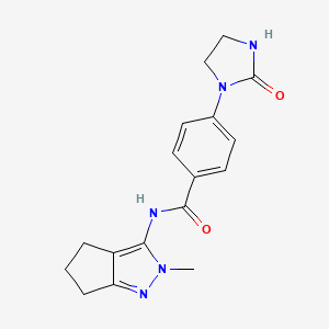 molecular formula C17H19N5O2 B6964311 N-(2-methyl-5,6-dihydro-4H-cyclopenta[c]pyrazol-3-yl)-4-(2-oxoimidazolidin-1-yl)benzamide 