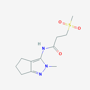 N-(2-methyl-5,6-dihydro-4H-cyclopenta[c]pyrazol-3-yl)-3-methylsulfonylpropanamide