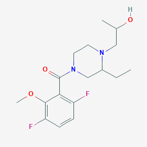 molecular formula C17H24F2N2O3 B6964330 (3,6-Difluoro-2-methoxyphenyl)-[3-ethyl-4-(2-hydroxypropyl)piperazin-1-yl]methanone 