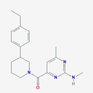 molecular formula C20H26N4O B6964355 [3-(4-Ethylphenyl)piperidin-1-yl]-[6-methyl-2-(methylamino)pyrimidin-4-yl]methanone 